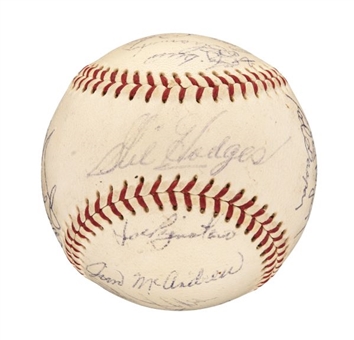 New York Mets 1969 “Miracle Mets” World Series Champion Team Signed Ball  (24 Signatures Including Hodges, Berra, Seaver, Koosman and McGraw)